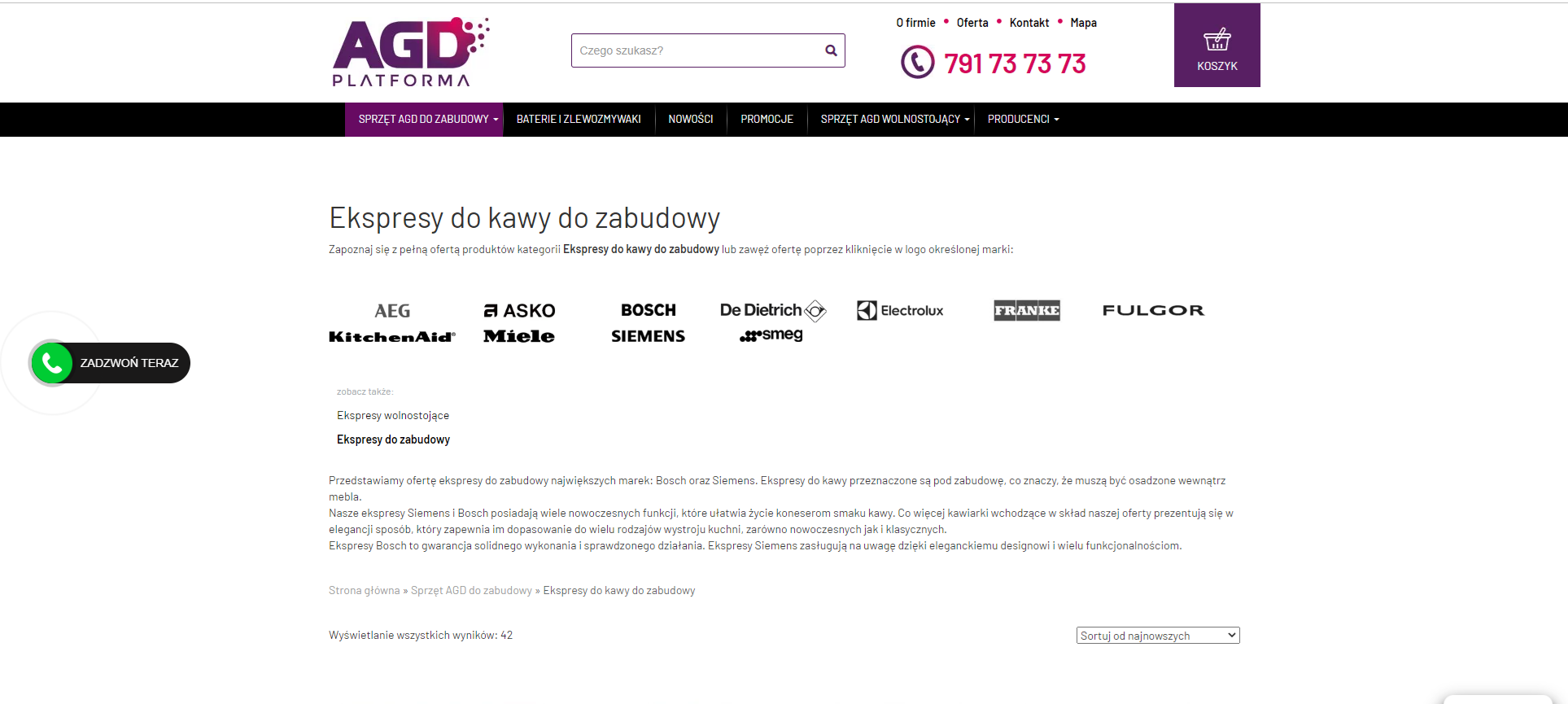 Ekspres do kawy do zabudowy jako sposób oszczędność miejsca w małej kuchni